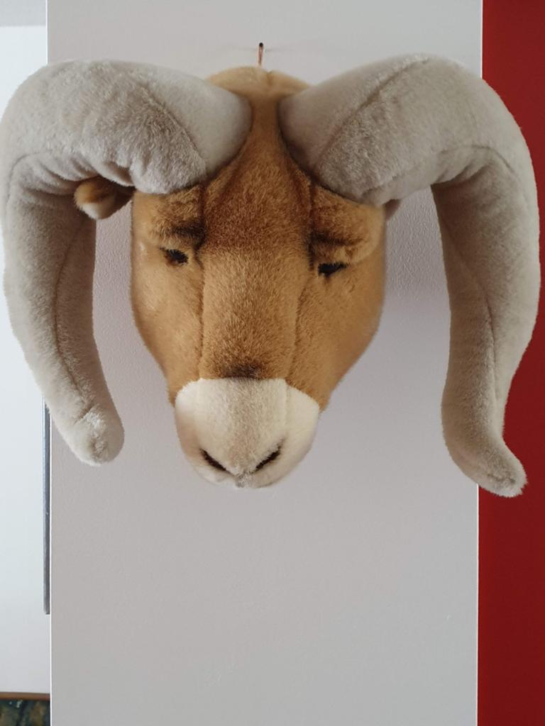 Pluche Ram Dierenkop voor aan de muur, Kinderen en Baby's, Speelgoed | Knuffels en Pluche, Ophalen, Gebruikt, Overige typen, Middelgroot (20 tot 80 cm)