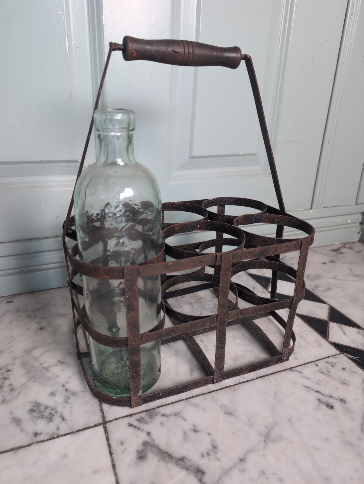Oud brocante flessenrek, Ophalen of Verzenden