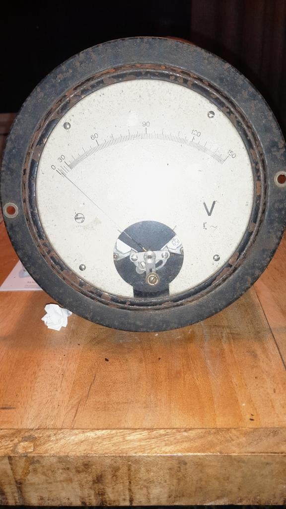 Antieke Voltmeter - Potentiaalverschil Meter, Antiek en Kunst, Ophalen of Verzenden