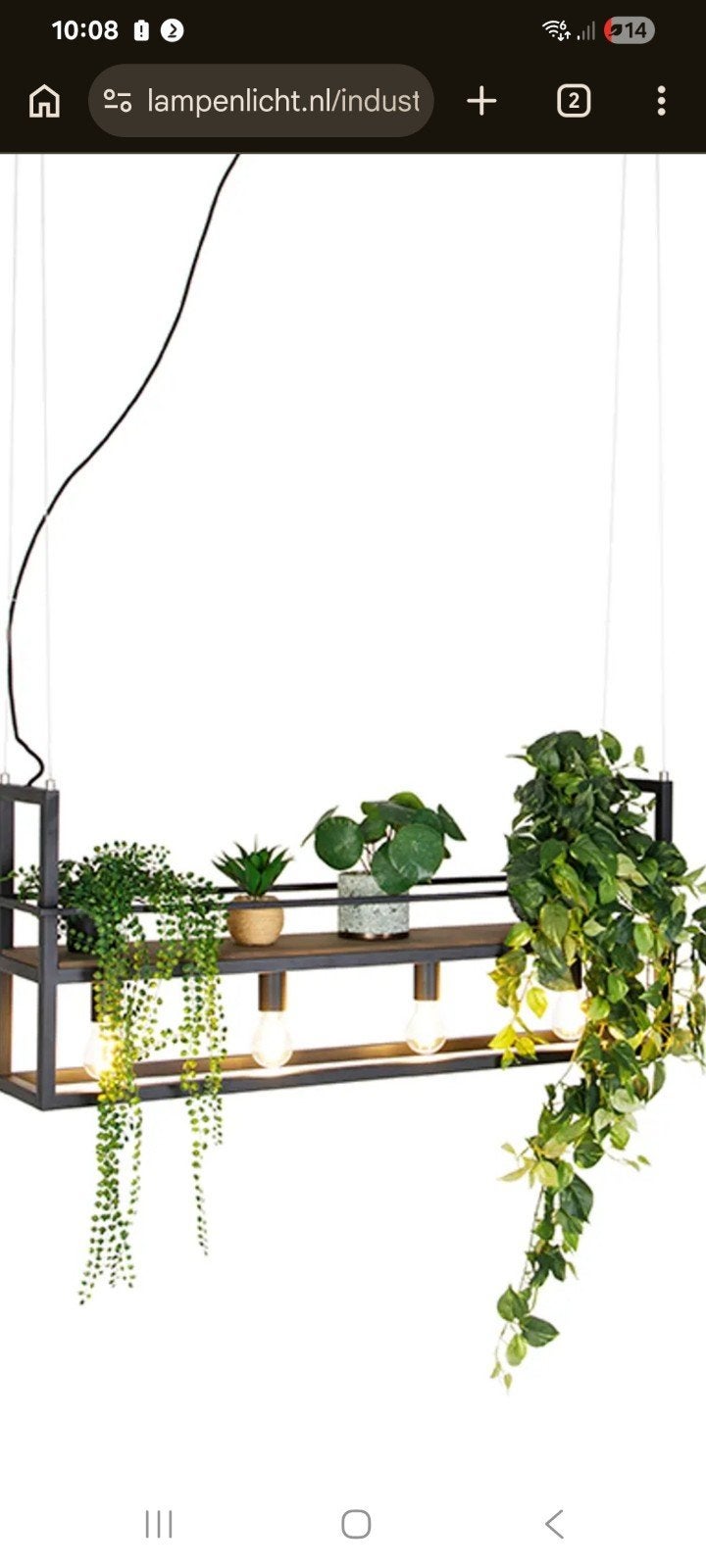 Te koop hanglamp, Ophalen, E27 (groot), Zo goed als nieuw, Metaal