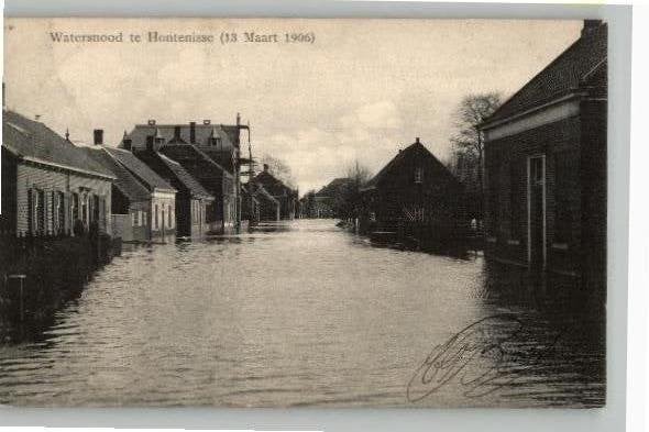 Hontenisse Watersnood 1906 st ZIERIKZEE 1906, Verzamelen, Ansichtkaarten | Nederland, Ophalen of Verzenden, Voor 1920, Gelopen