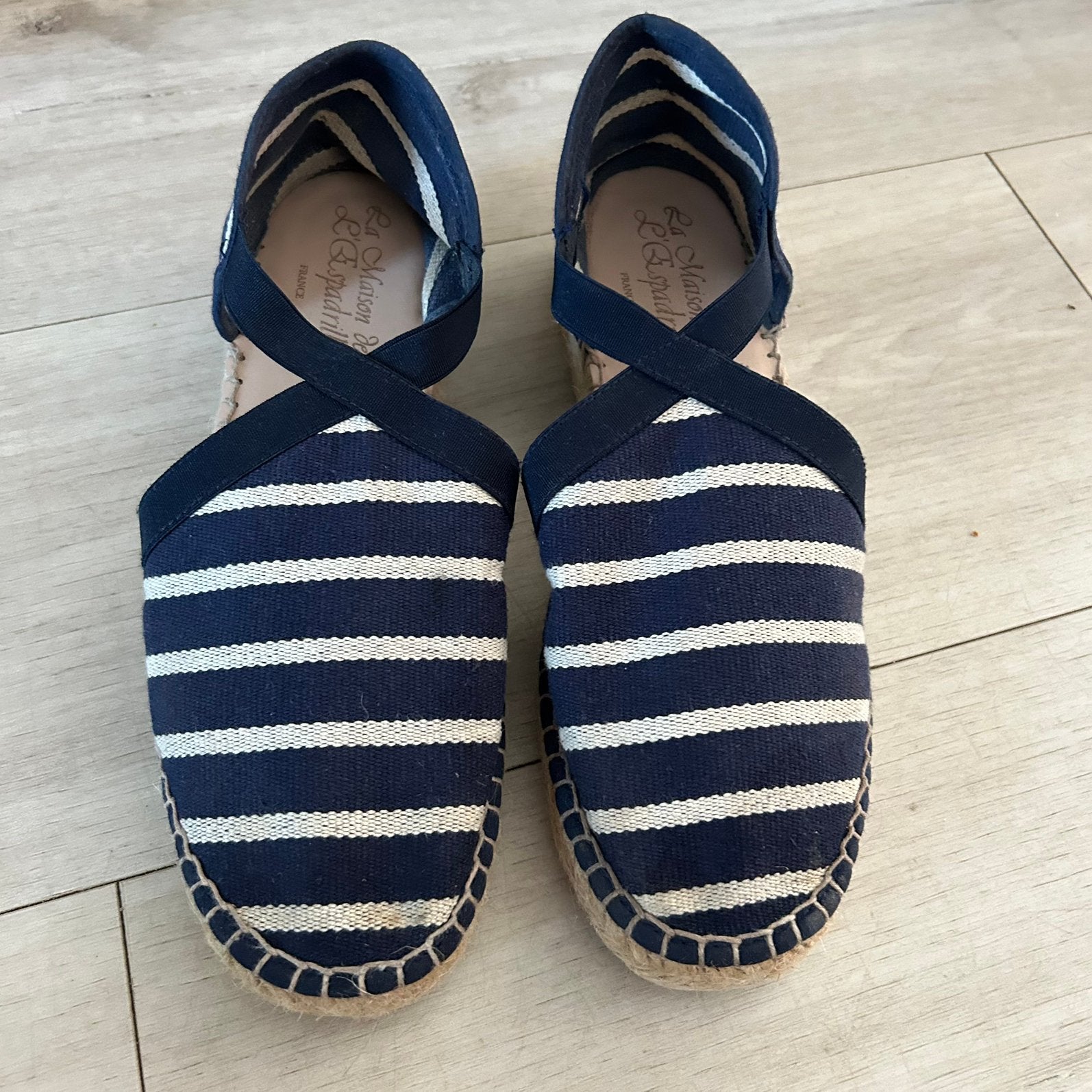 La Maison de l'Espadrille – Gestreept – Maat 40, Blauw, Ophalen of Verzenden, Espadrilles of Moccasins, Gedragen