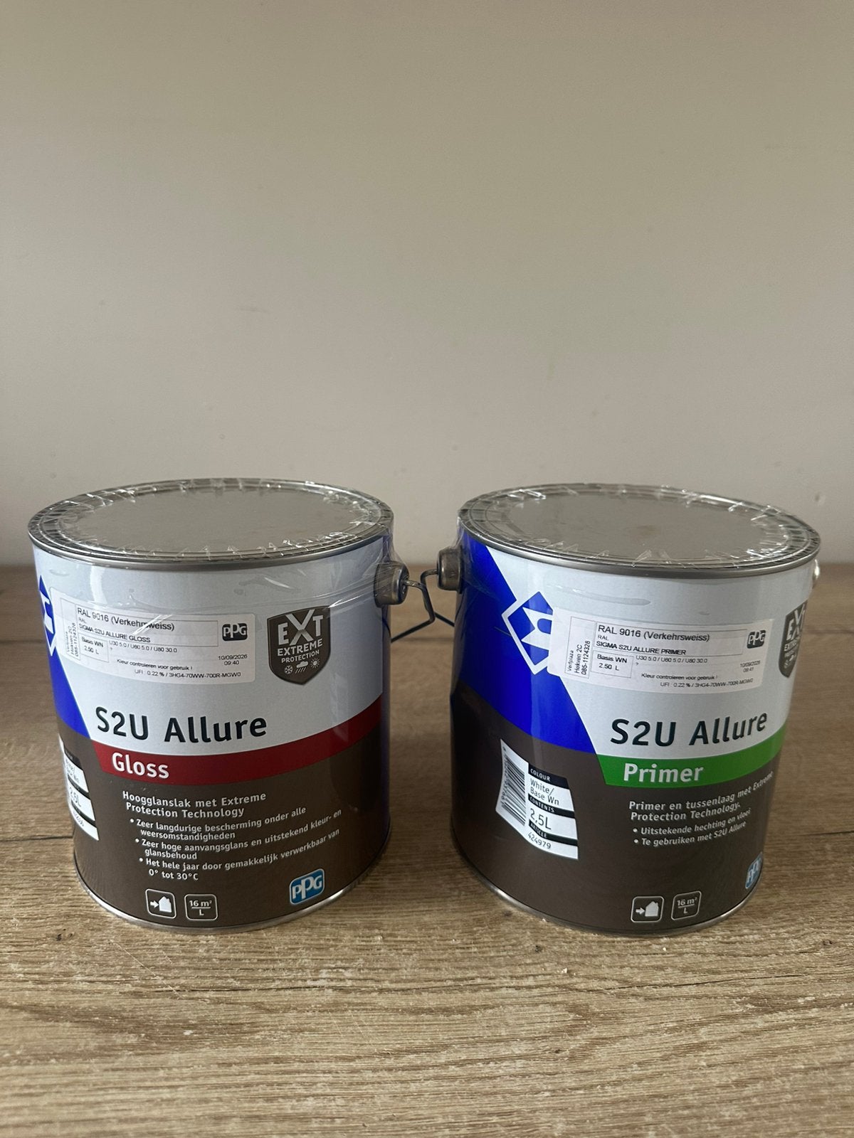 Sigma S2Uhoogglanslak en primer in de kleur 9016, Wit, Nieuw, Ophalen of Verzenden, Lak