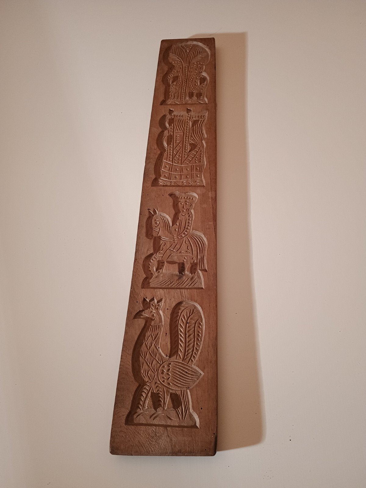 Antieke houten speculaasplank met diverse figuren, Ophalen of Verzenden