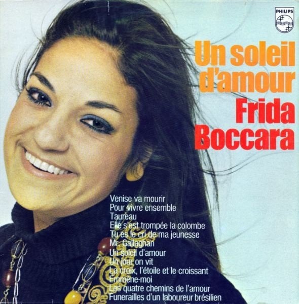 Vinyl LP uit 1971 van Frida Boccara Un soleil d’amour, Beschermende buitenhoes, LP, Gebruikt, Overige genres