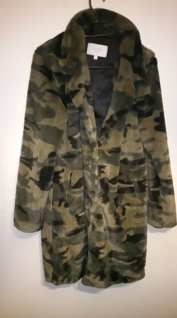 Costes faux fur jas camouflage maat xs., Ophalen of Verzenden, Nieuw, Maat 34 (XS) of kleiner, Zwart
