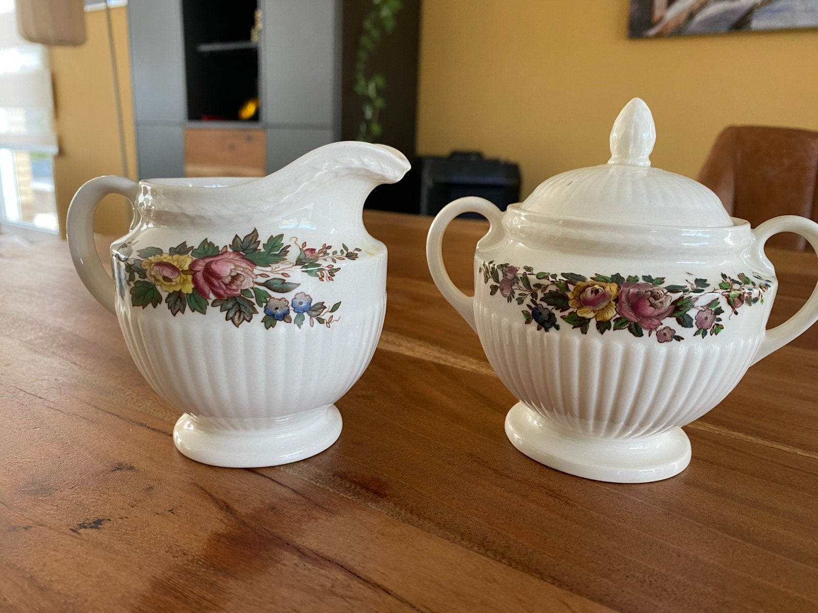 Wedgwood Conway Melkkan en Suikerpot - Vintage Servies, Ophalen of Verzenden