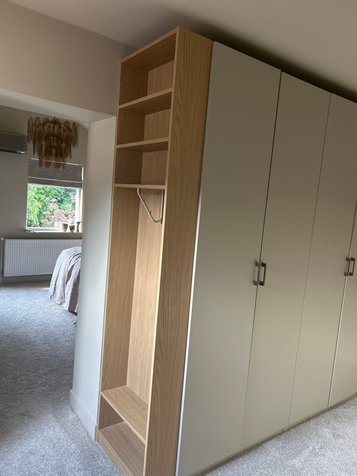 IKEA PAX Eindelement, eikenpatroon, 20x58x236 cm, Ophalen, Met plank(en), Minder dan 50 cm, 200 cm of meer