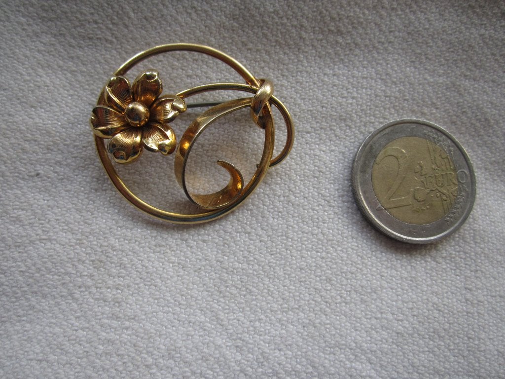 10.  Schitterende oude broche,  FORSTNER  12K gold filled, Ophalen, Zilver, Broche