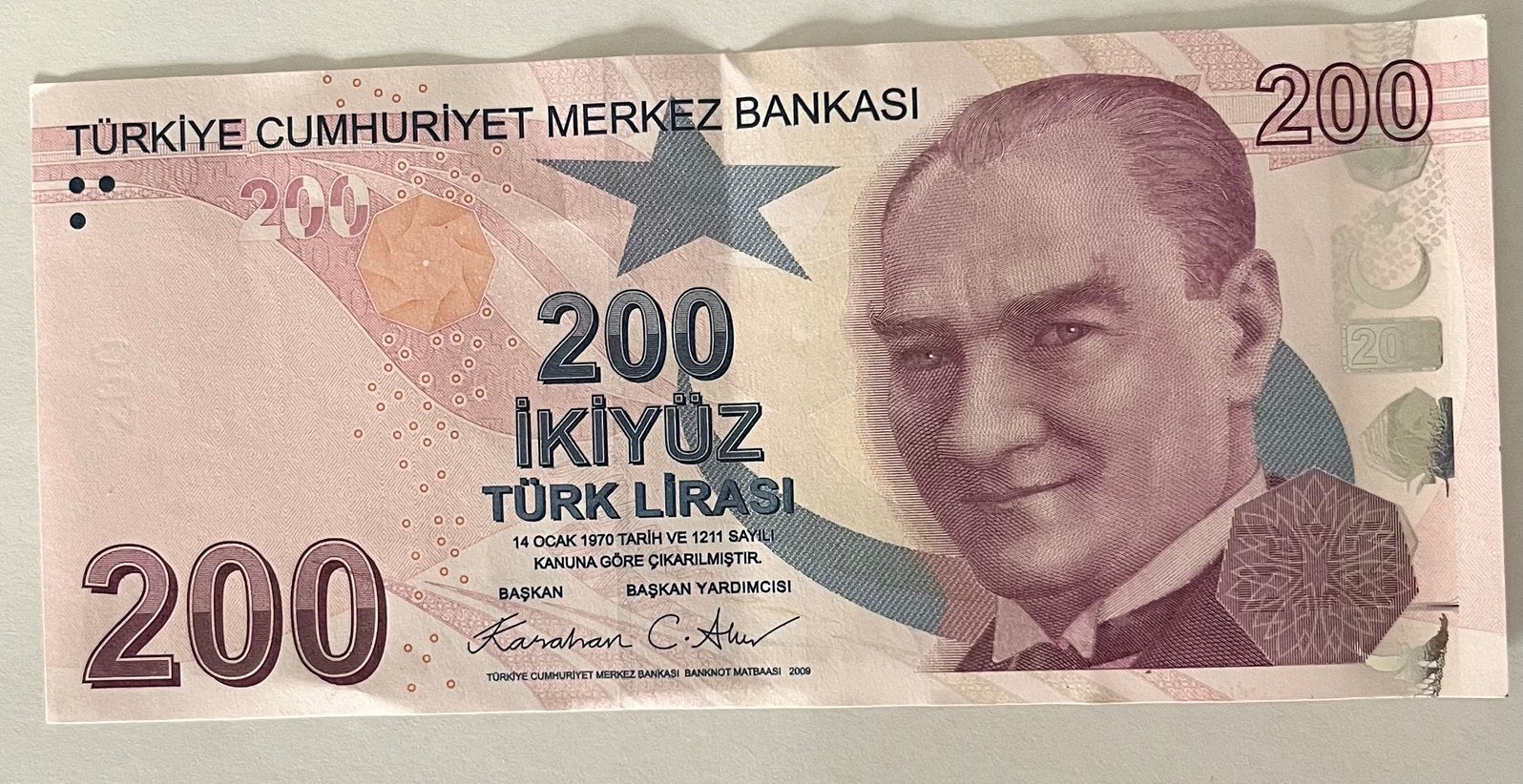 Turkije 200 Lira lichtgebruikte staat, Verzenden, Midden-Oosten, Los biljet