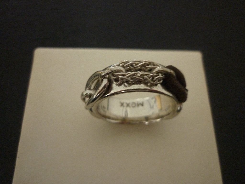Mexx ring  / damesring maat 19 / met schakels / zilver 925, 18 tot 19, Ophalen of Verzenden, Zo goed als nieuw, Dame