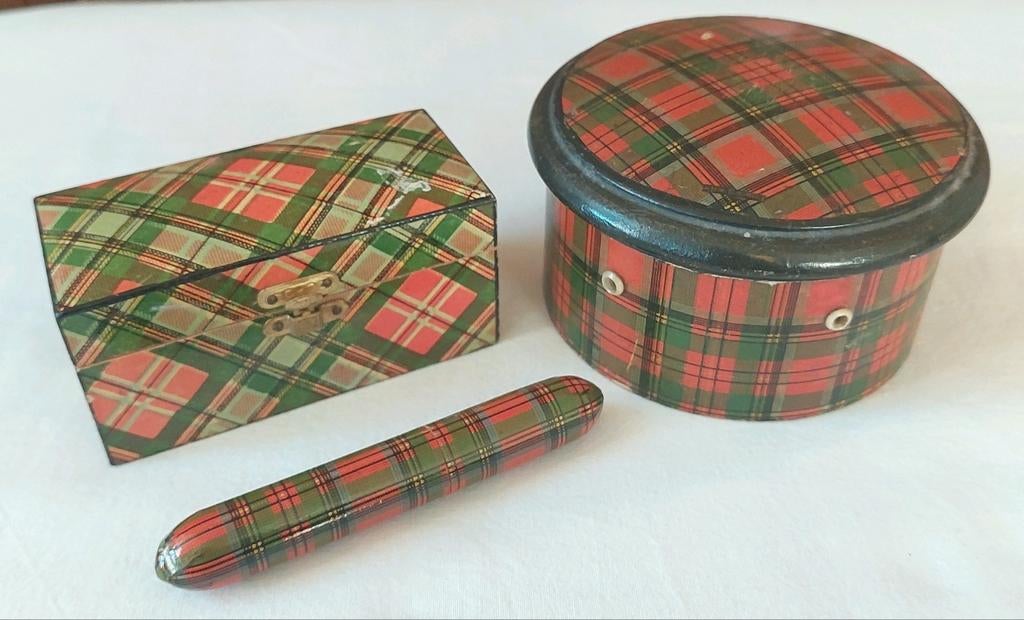Tartan Schotse Familie naam doos koker v naaigerei sieraden, Ophalen of Verzenden