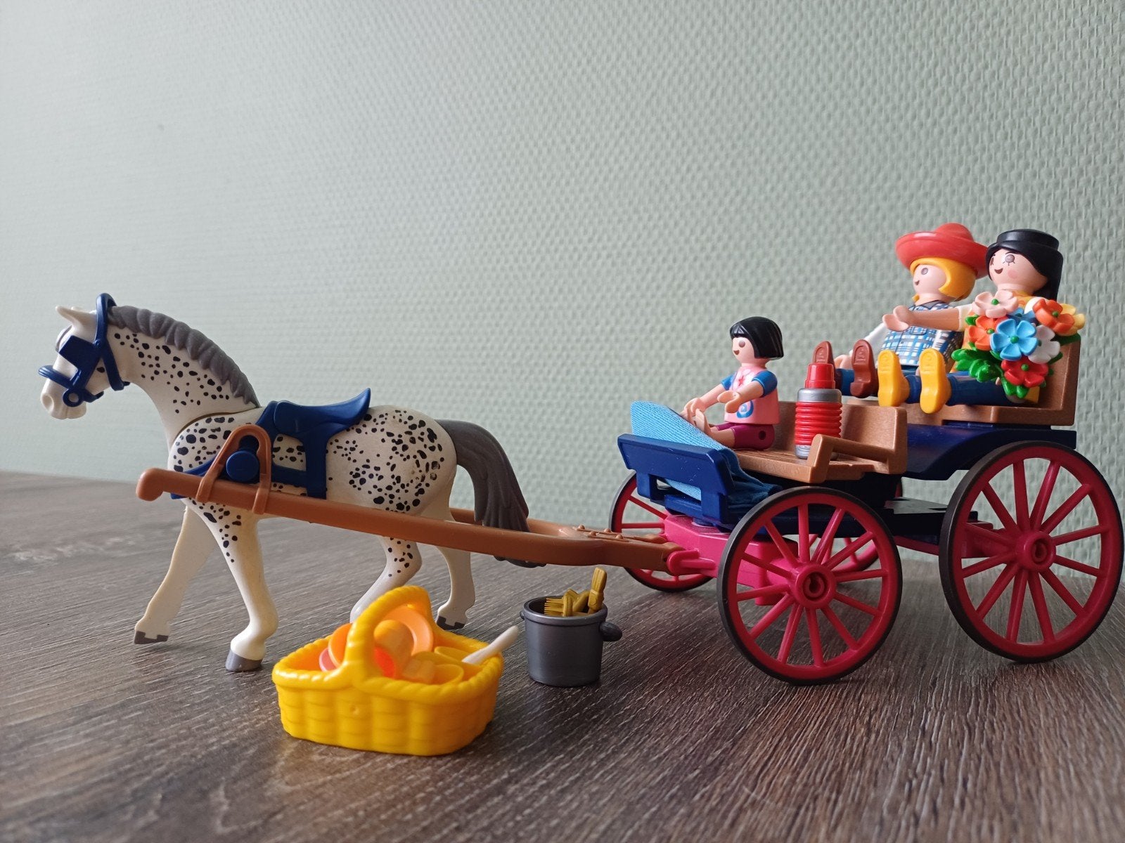 Playmobil Paard met Koets en Figuren, Ophalen of Verzenden, Gebruikt, Jongen of Meisje