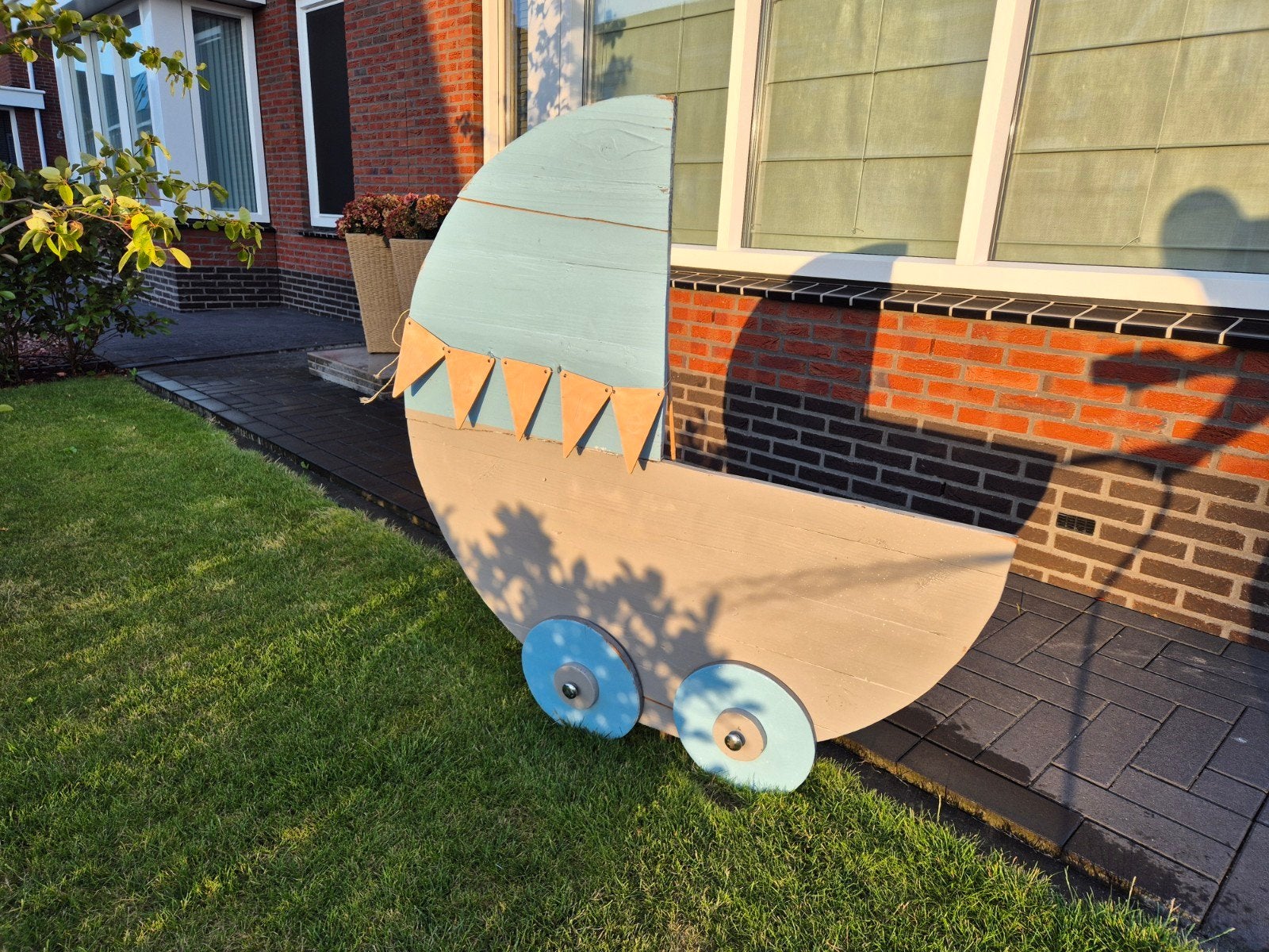 Geboortebord kinderwagen blauw, Ophalen, Gebruikt, Geboortebord