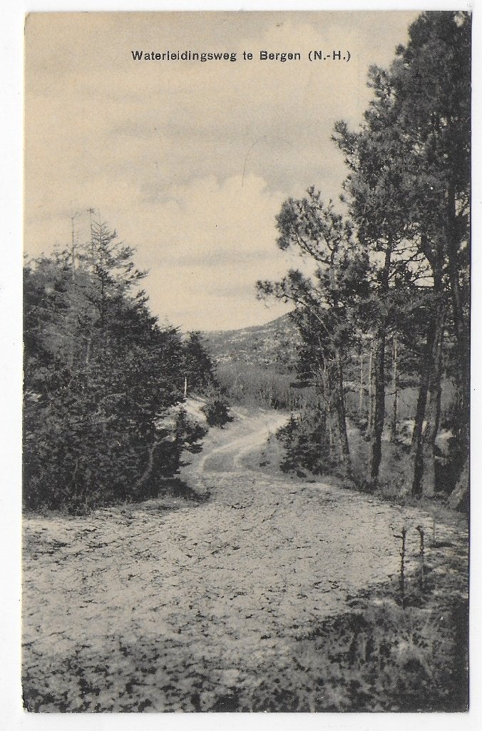 Bergen Waterleidingsweg Oude gelopen Ansichtkaart (B8269 ), Ophalen of Verzenden, 1920 tot 1940, Gelopen, Noord-Holland