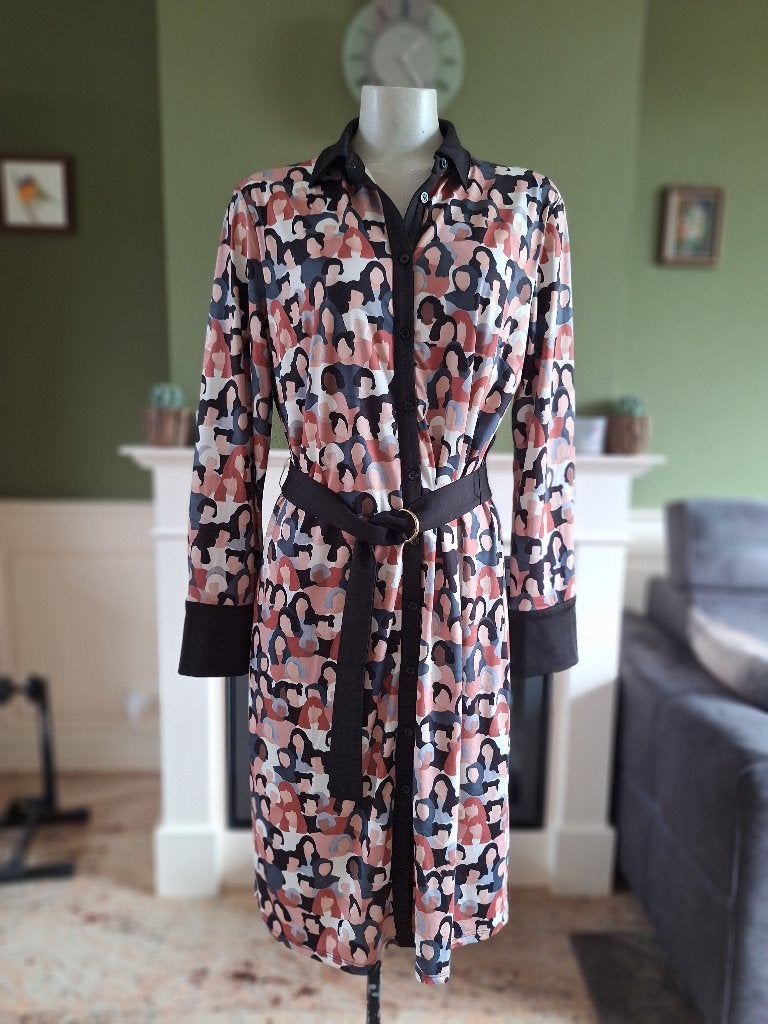 K-design gezichten jurk mensen vrouwen L, K-design, Overige kleuren, Verzenden, Maat 42/44 (L)