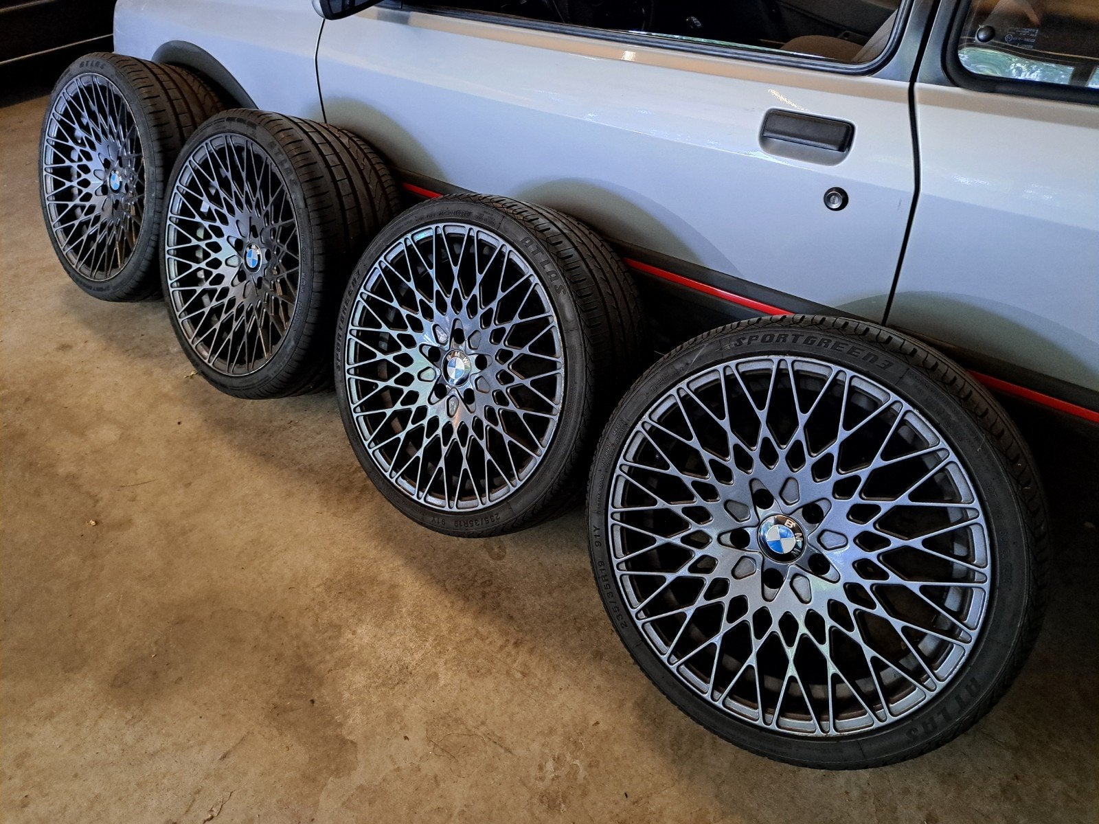 BMW 19 inch Breedset Sportvelgen met Banden, Gebruikt, 275 mm, Banden en Velgen, Personenwagen