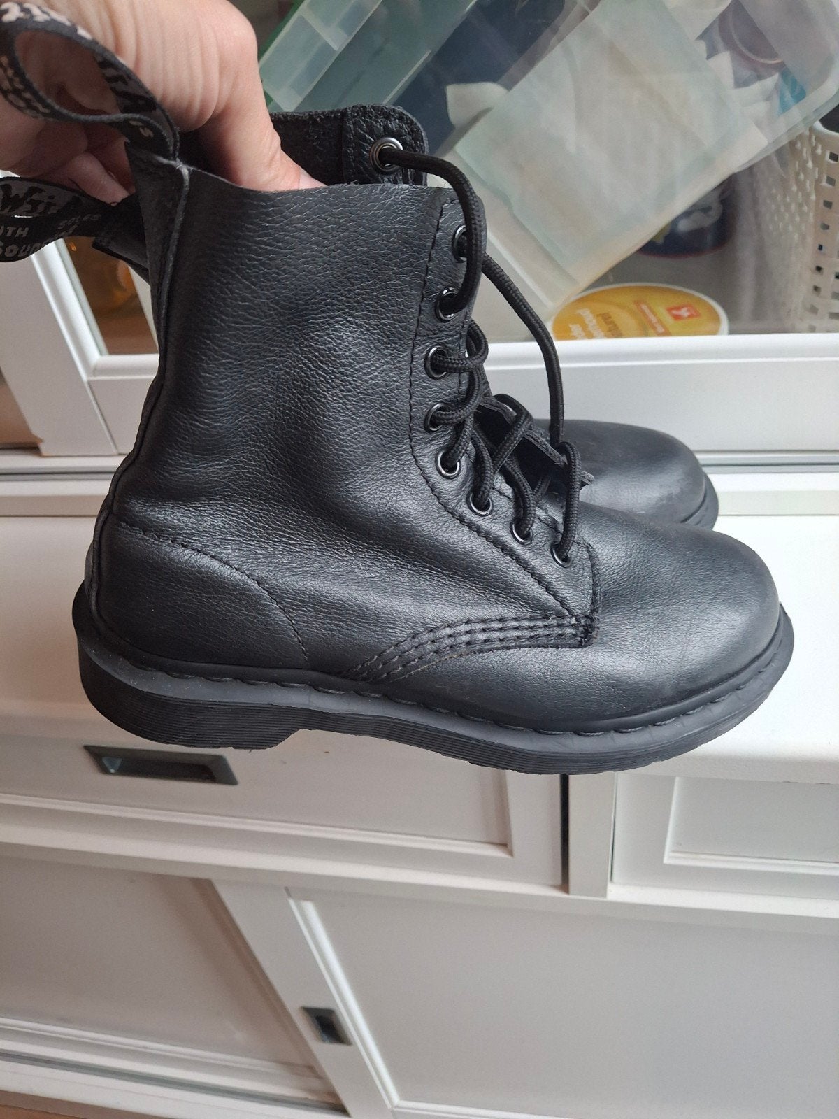 Dr. Martens 1460 Pascal Mono Zwarte Leren Laarzen Maat 37, Ophalen, Zwart, Lage of Enkellaarzen, Dr. Martens