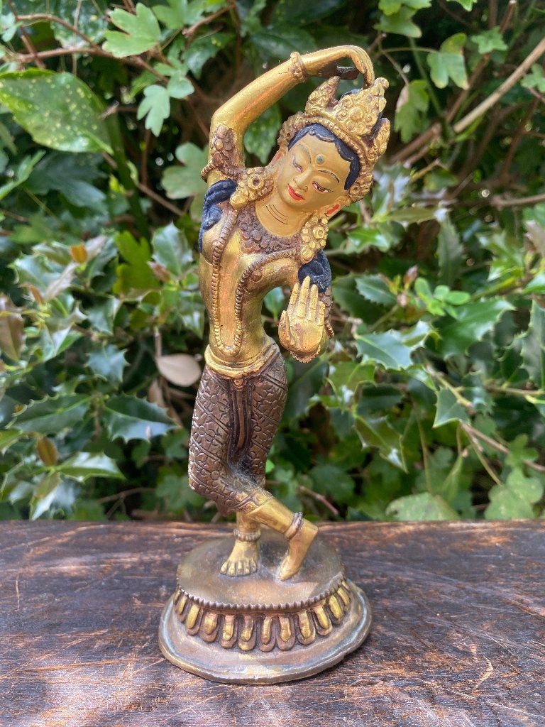 Maya Devi Moeder van boeddha Goldface brons beeld Nepal, Ophalen of Verzenden, Zo goed als nieuw, Nvt, Nvt