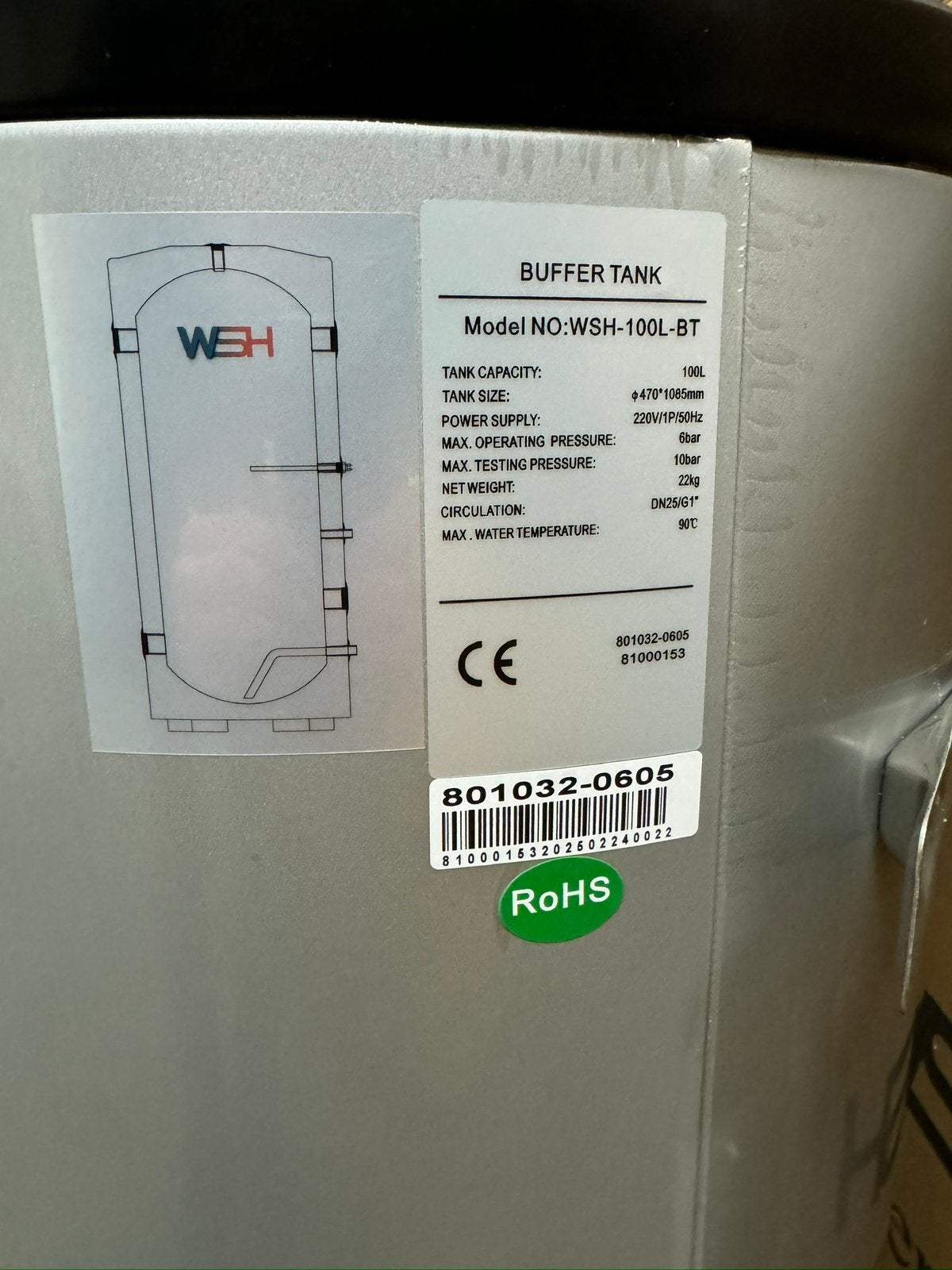 Rvs buffervat 100L, Ophalen, 100 liter of meer, Nieuw, Boiler