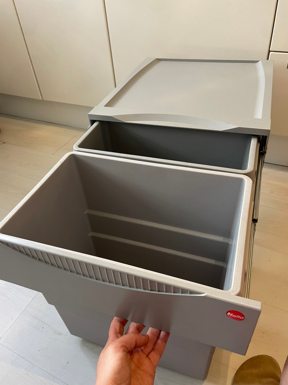 Dubbele prullenbak voor in kast, 40 liter of meer, Ophalen, Zo goed als nieuw, Overige materialen