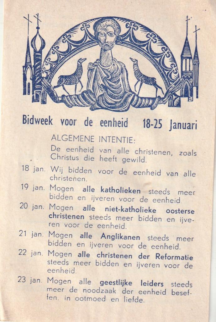 Bidweek voor de eenheid 18-25 Januari 1961, Ophalen of Verzenden, Gebruikt, Kaart of Prent, Christendom | Katholiek