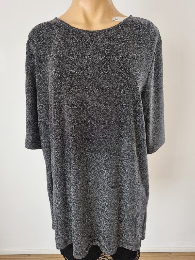 Shirt glitter - Canda - 44/46, Kleding | Dames, Tops, Zwart, Maat 42/44 (L), Ophalen of Verzenden, Korte mouw