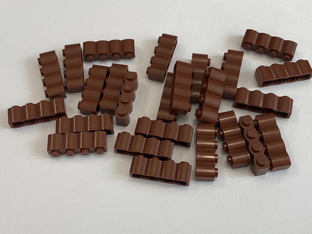 Partij 25x nieuwe 1x4 gegolfde stenen in diverse kleuren, Overige thema's, Lego, Nieuw, Ophalen of Verzenden