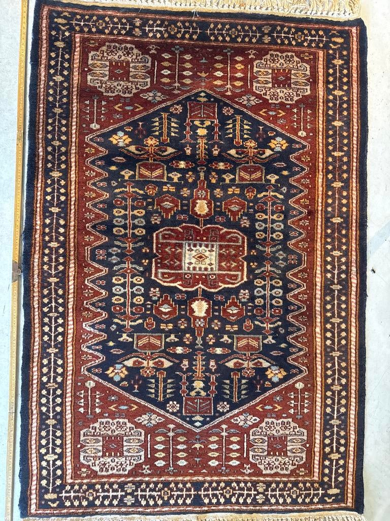 Tapijt met patroon, Ophalen, Gebruikt, 100 tot 150 cm, Blauw