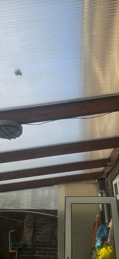Houten overkapping, Tuin en Terras, Zonneschermen, Ophalen, Gebruikt, Overige typen, 450 cm of meer