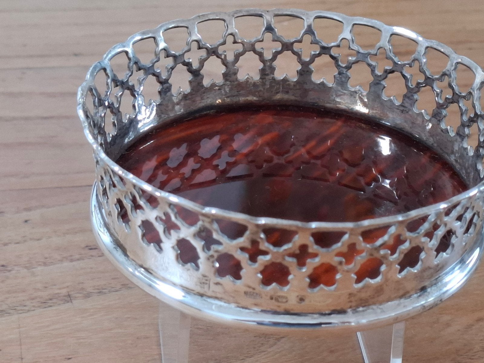 Klassieke Vintage Verzilverde Portugese Flessenhouder, Antiek en Kunst, Ophalen of Verzenden, Zilver