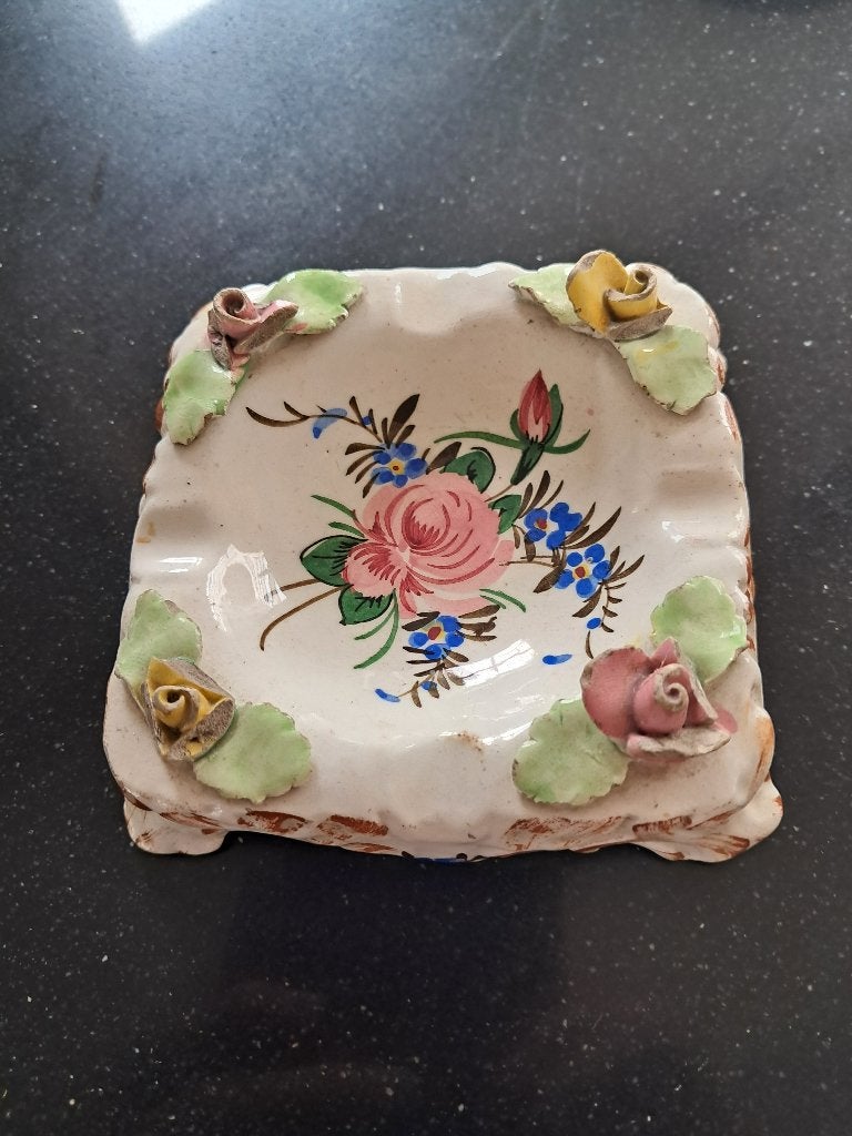Italiaanse floral asbak, Ophalen of Verzenden