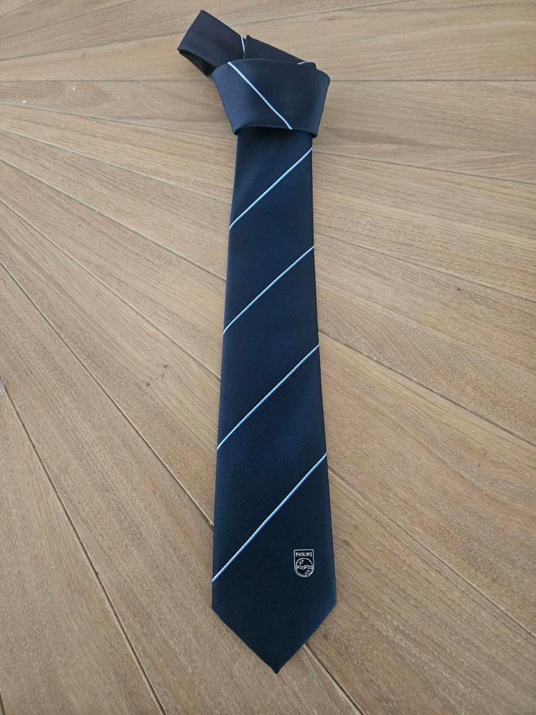 Stropdas met Philips logo, Verzenden, Nieuw, Blauw, Met patroon