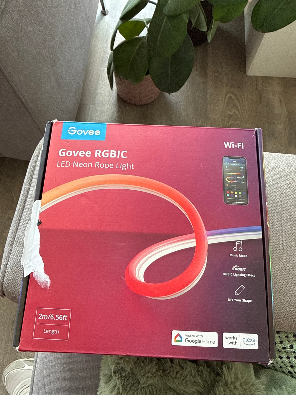 Govee RGBIC LED Neon Touw Licht - 2m, Wi-Fi, Smart Home, Kleur aanpasbaar, Ophalen of Verzenden, Nieuw, Overige merken