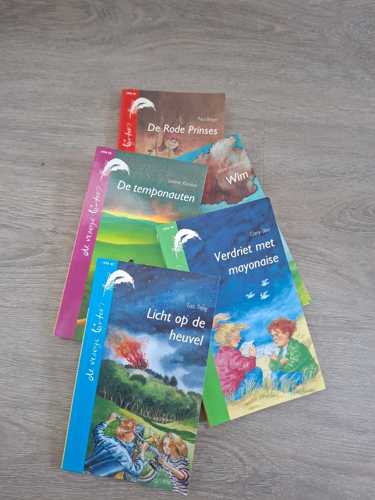 De Vroege Lijsters - Set van 5 jeugdboeken, Ophalen of Verzenden, Gelezen, Wim Hofman, Paul Biegel, Leonie Kooiker, Carry Slee, Tais Teng