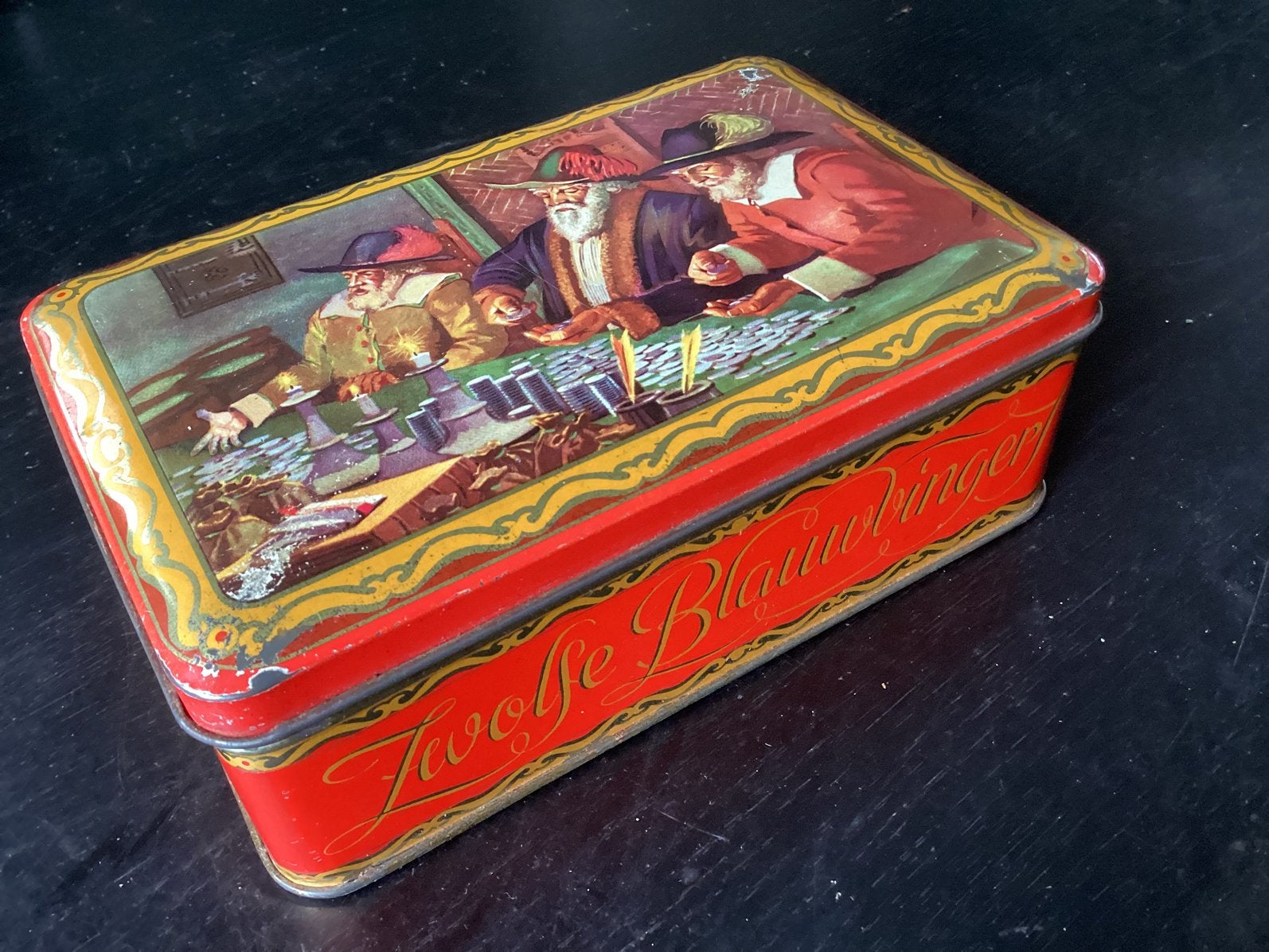 Vintage blikken koektrommel Zwolse Blauwvingers, Ophalen of Verzenden, Zo goed als nieuw