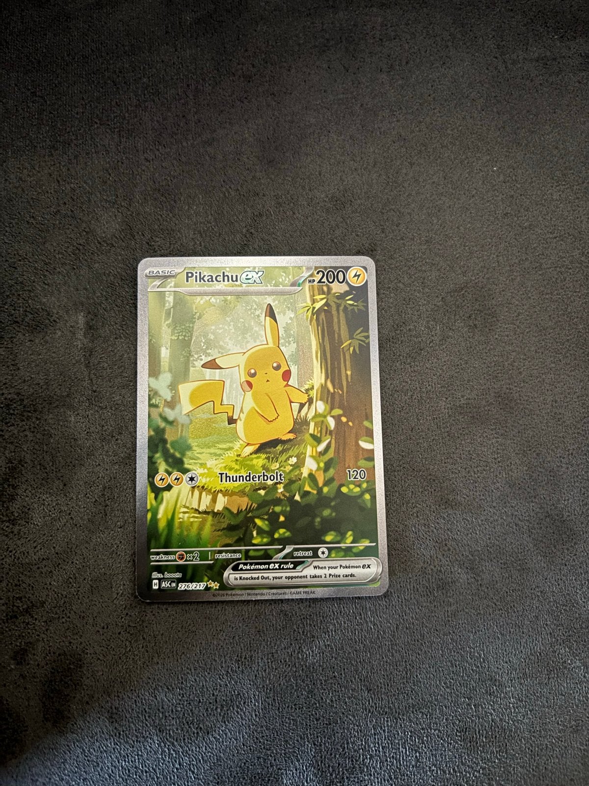 Pikachu EX 276/217 Ascended Heroes Pokémon Kaart, Ophalen of Verzenden, Zo goed als nieuw, Losse kaart, Foil