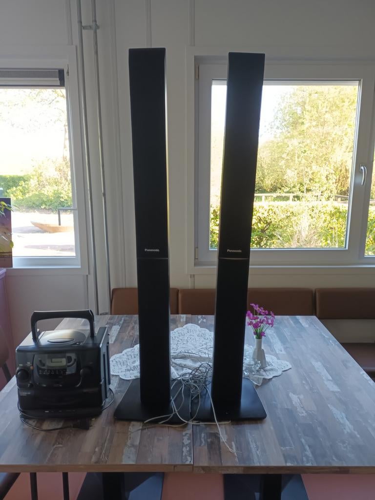 Antieke Philips stereoset met Panasonic zuilspeakers, Ophalen, Philips, Gebruikt, Tuner of Radio