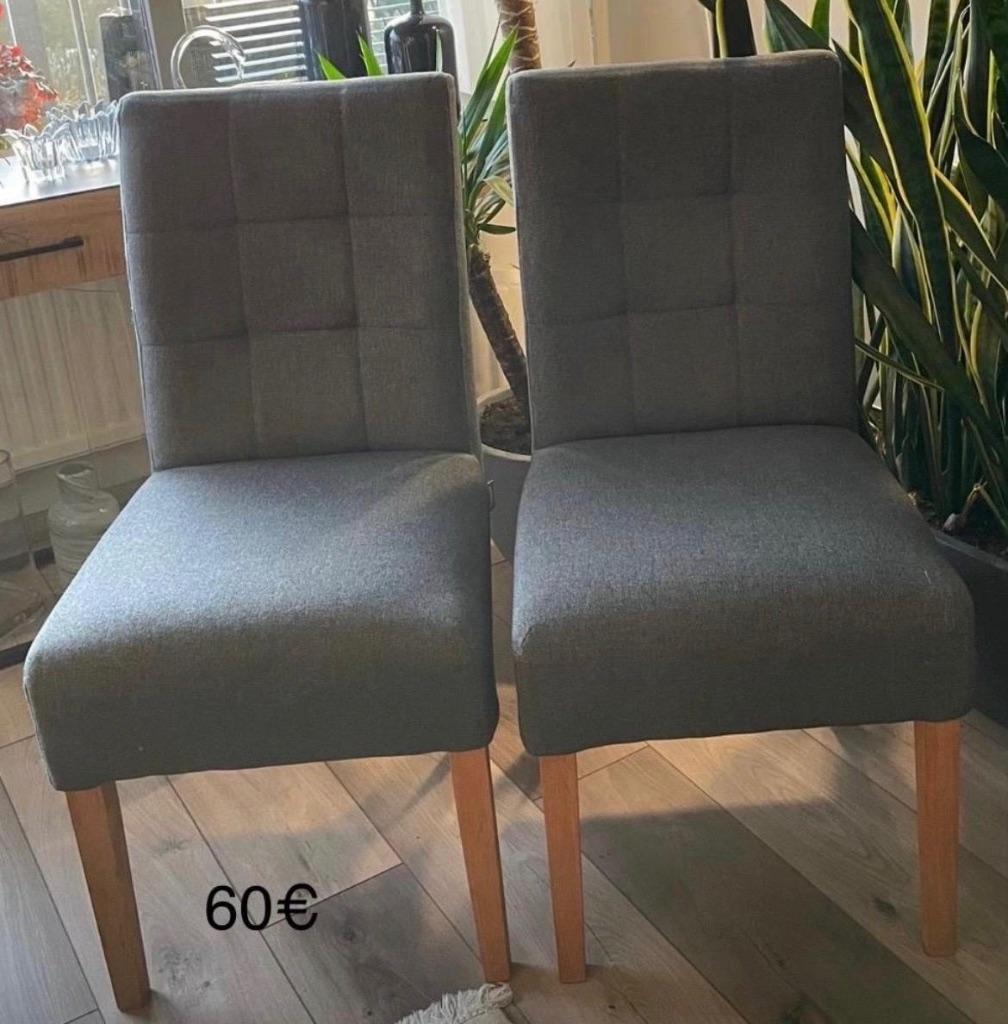 Stoelen, Huis en Inrichting, Stoelen, Ophalen, Zo goed als nieuw, Grijs, Twee