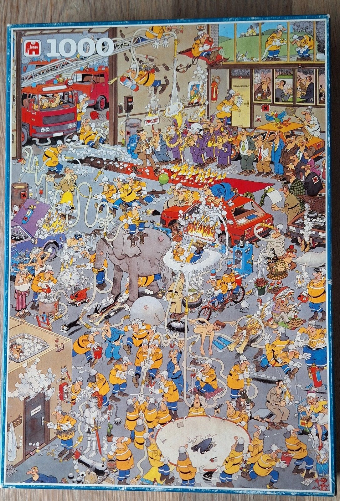 Jan van Haasteren puzzel: De Brandweer, Ophalen of Verzenden, 500 t/m 1500 stukjes, Gebruikt, Legpuzzel