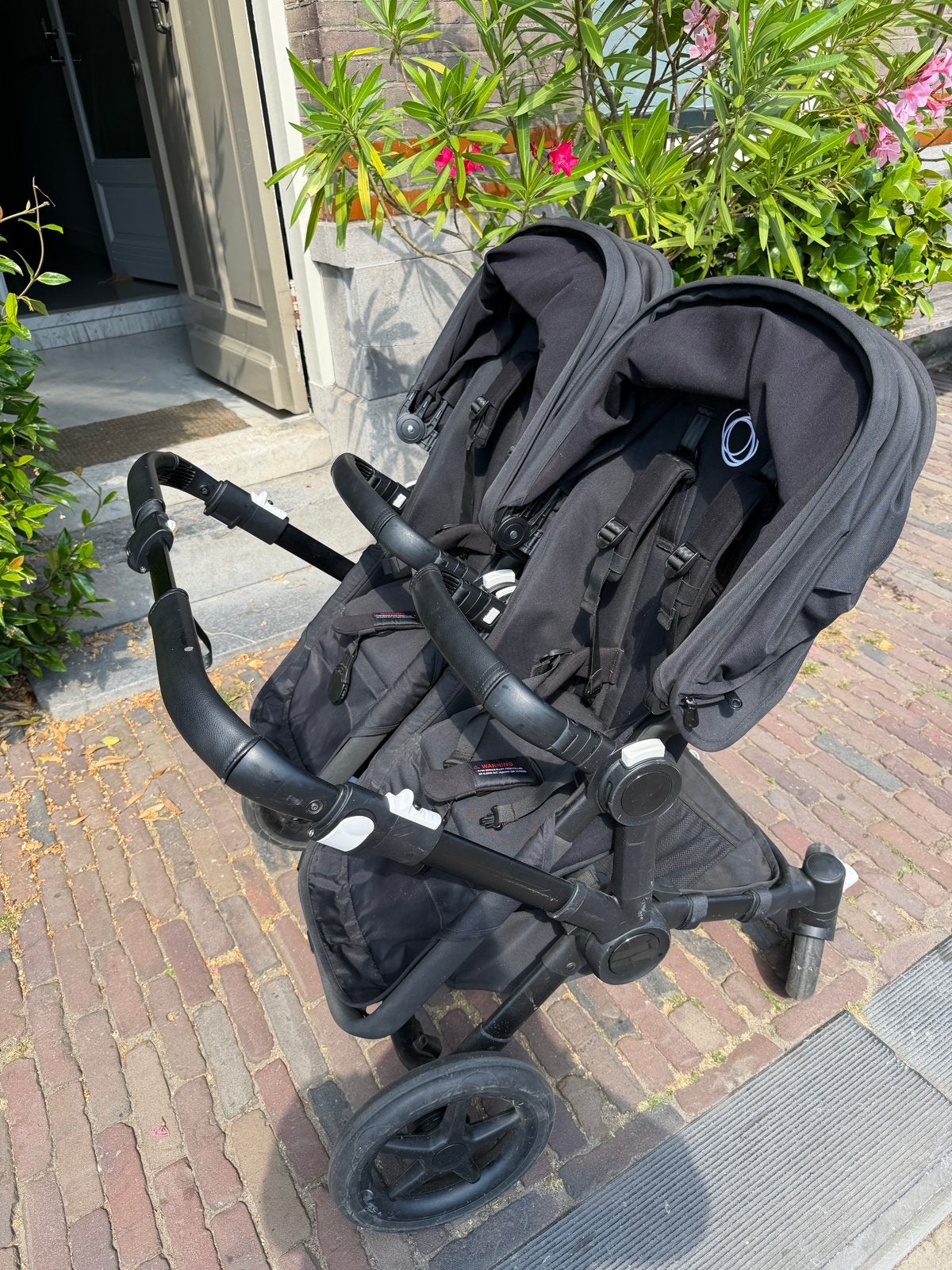 Bugaboo Donkey 5 Twin Midnight Black - Tweelingwagen, Gebruikt, Ophalen, Kinderwagen, Duowagen
