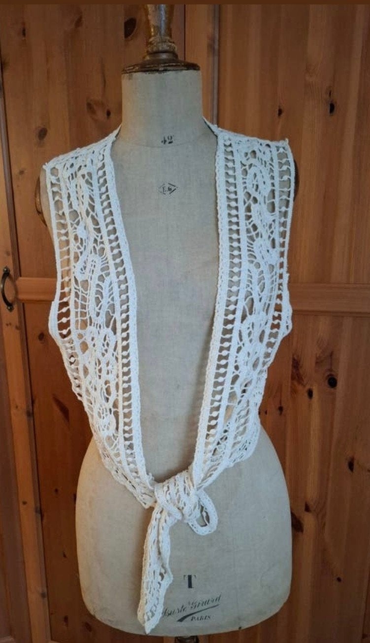 Superleuk boho vest hes 2de vd helft, Ophalen of Verzenden, Zo goed als nieuw, Maat 38/40 (M), Blauw