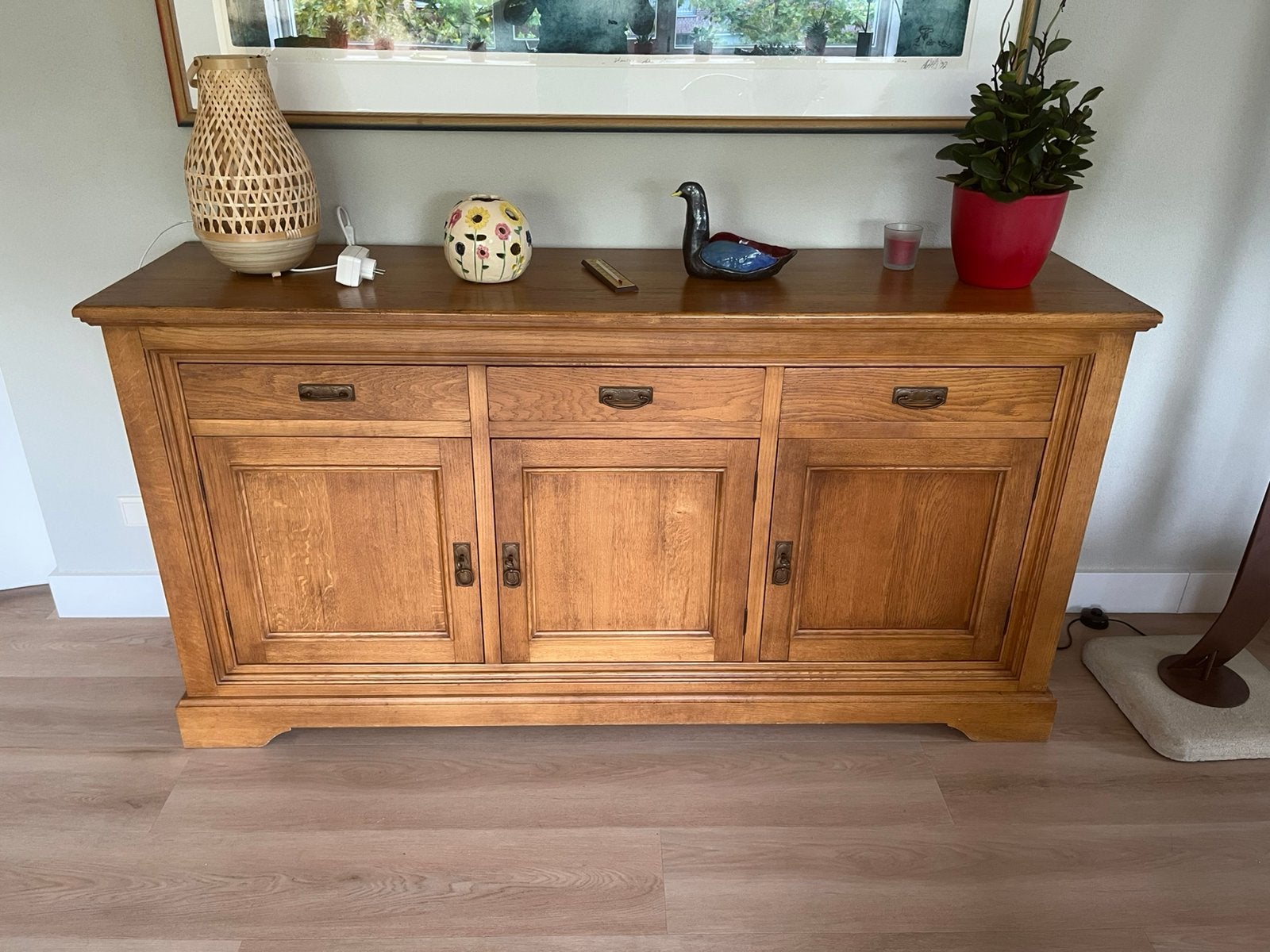 In zeer goede staat massief eiken dressoir, Huis en Inrichting, Kasten | Dressoirs, Ophalen, Zo goed als nieuw, 25 tot 50 cm, 150 tot 200 cm