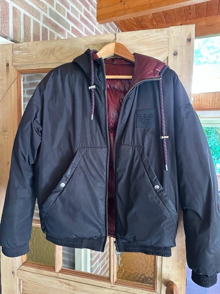 Originele Emporio Armani reversible down jacket / winterjas., Emporio Armani, Zwart, Ophalen of Verzenden, Zo goed als nieuw