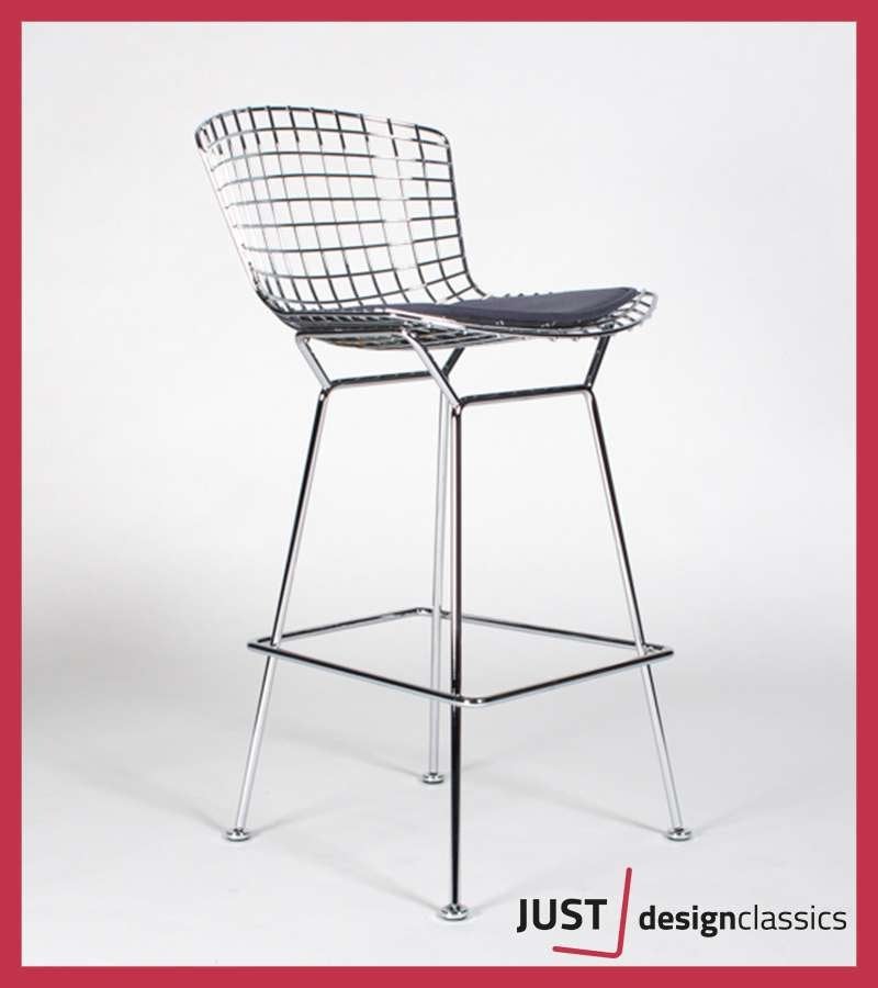 Knoll Bertoia Barstool Licht Blauw Wol (voorraad:3), Niet ingevuld, Zo goed als nieuw, Niet ingevuld, Niet ingevuld