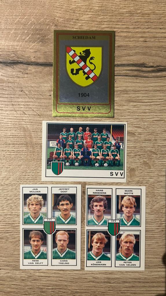 Panini Voetbal 85 plaatjes SVV 4x, Verzenden, Zo goed als nieuw, Meerdere plaatjes