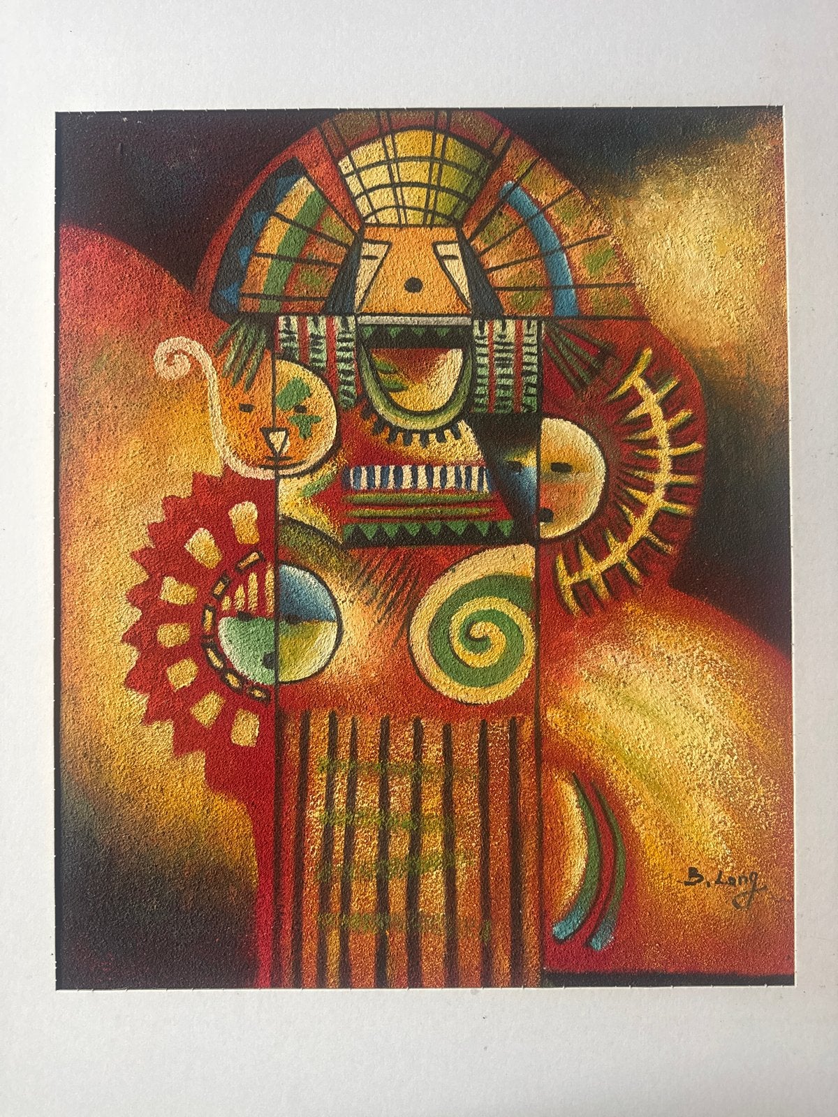 Abstracte kunstprint van D. Lang, Antiek en Kunst, Ophalen of Verzenden