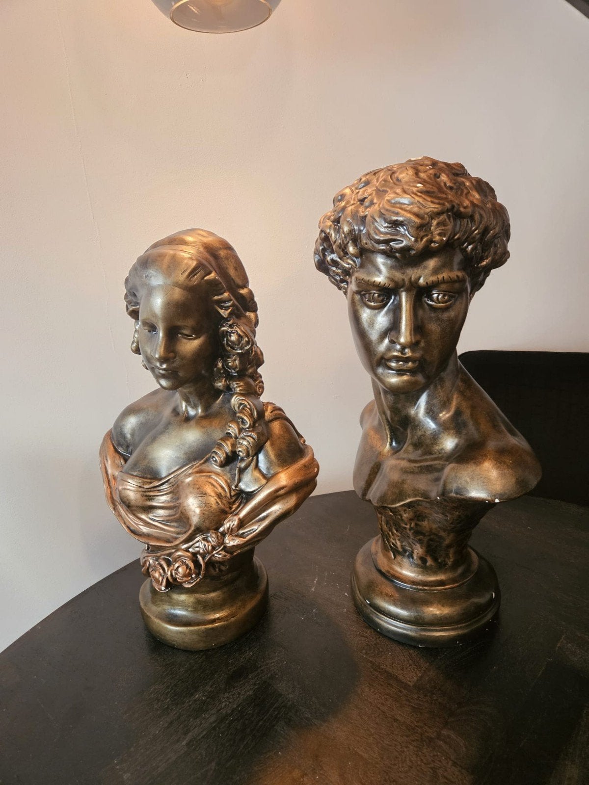 Decoratieve Buste Set: Man en Vrouw (66 cm & 59 cm), Ophalen, Buste, 50 - 100 cm, Overige materialen