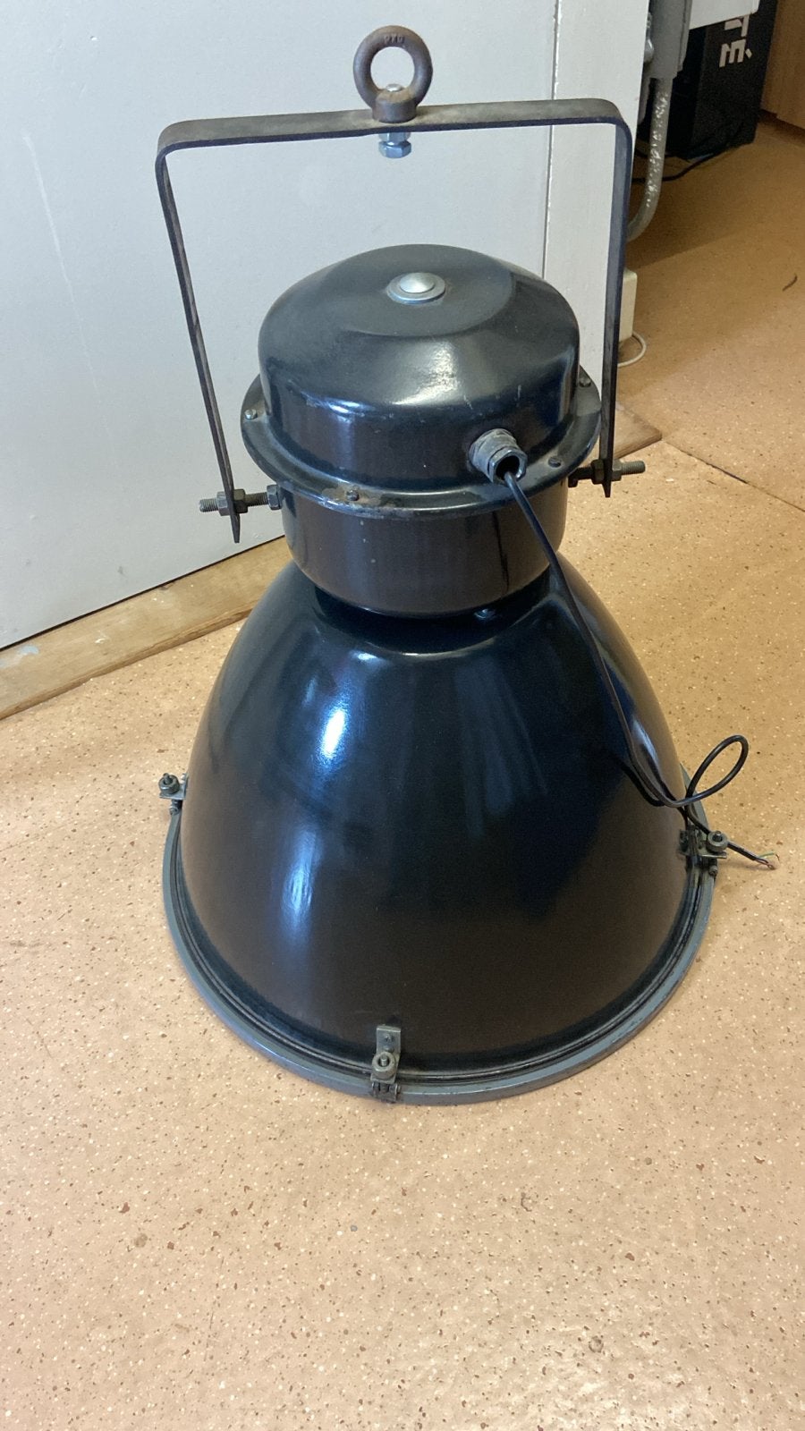 Vintage Industriële Hanglamp - Zwart Emaille, Ophalen
