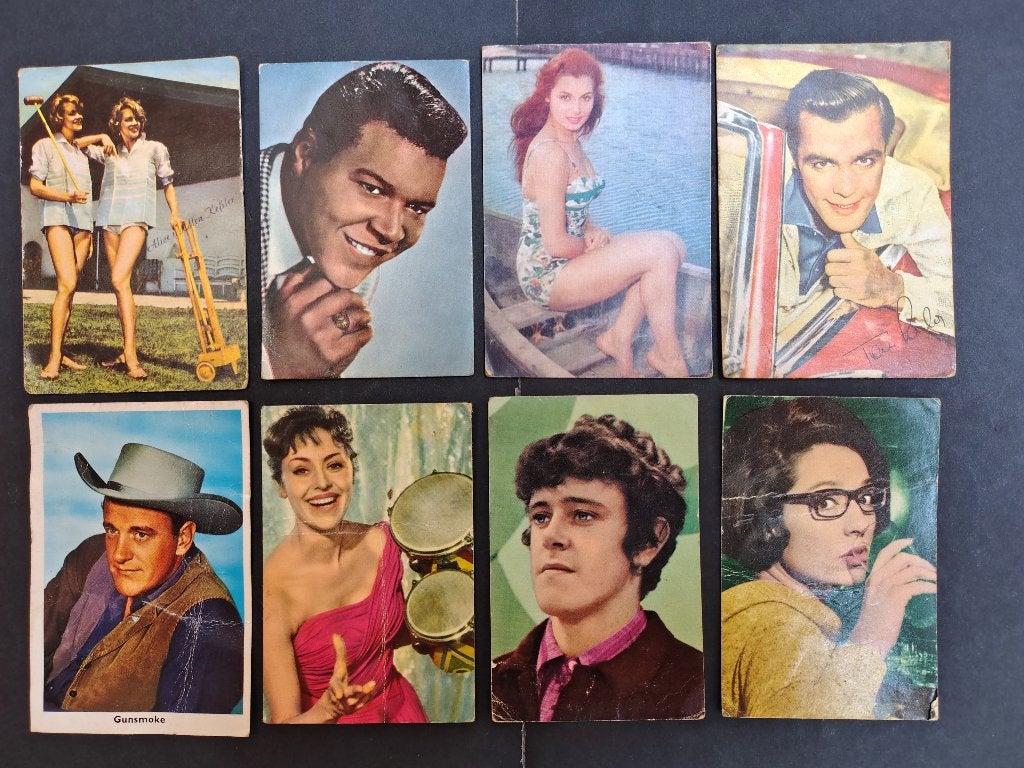 Vintage Plaatjes filmsterren en zangers, Gebruikt, Verzenden, 1940 tot 1960, Prent